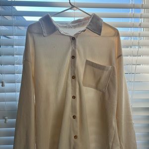 Off white | Corduroy button up | Size large |